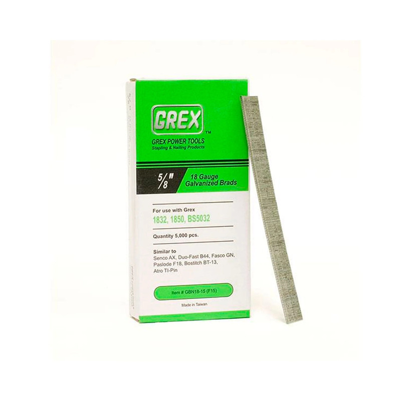 18 Gauge Galvanized Brad Nails - 5K Pack - Length:5/8"